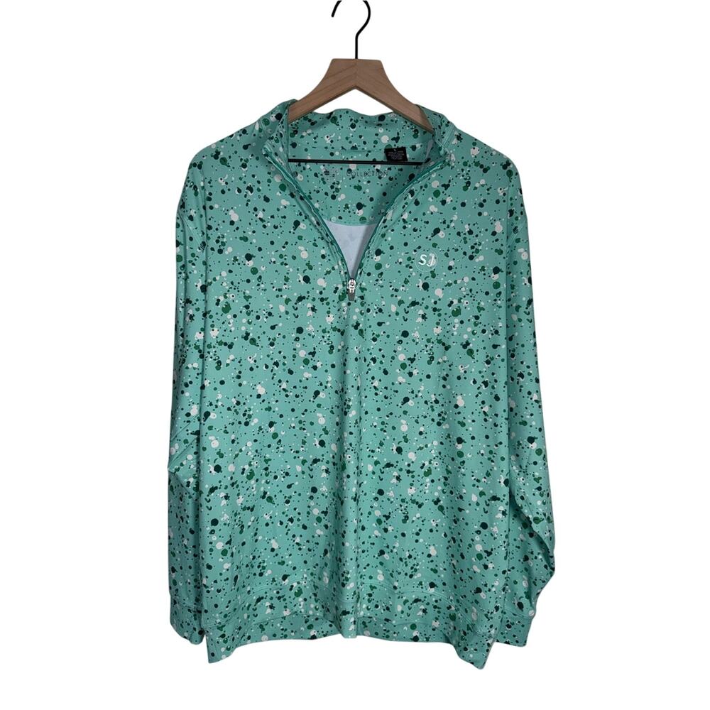 SWING JUICE Collection Mint Green Speckled Quarter Zip Golf Performance Shirt L